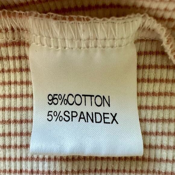 Jane + Jo Short Sleeve Cotton Knit Ribbed Emily Dress - Petal Pink Stripe 10 - Picture 5 of 7